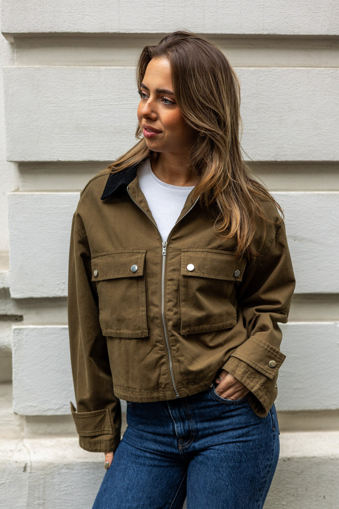 Rivera Canvas Boxy Jacket Army | Yttertøy | Smuk - Dameklær på nett