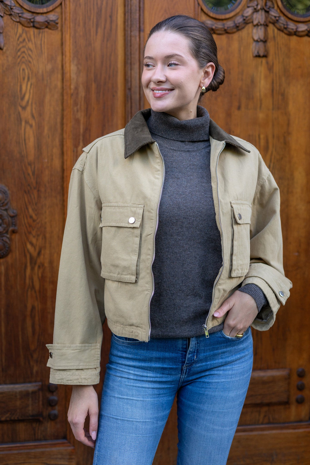 Rivera Canvas Boxy Jacket Sand | Yttertøy | Smuk - Dameklær på nett