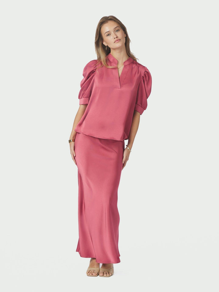 Roella Heavy Sateen Blouse Cherry Pink | Skjorter og bluser | Smuk