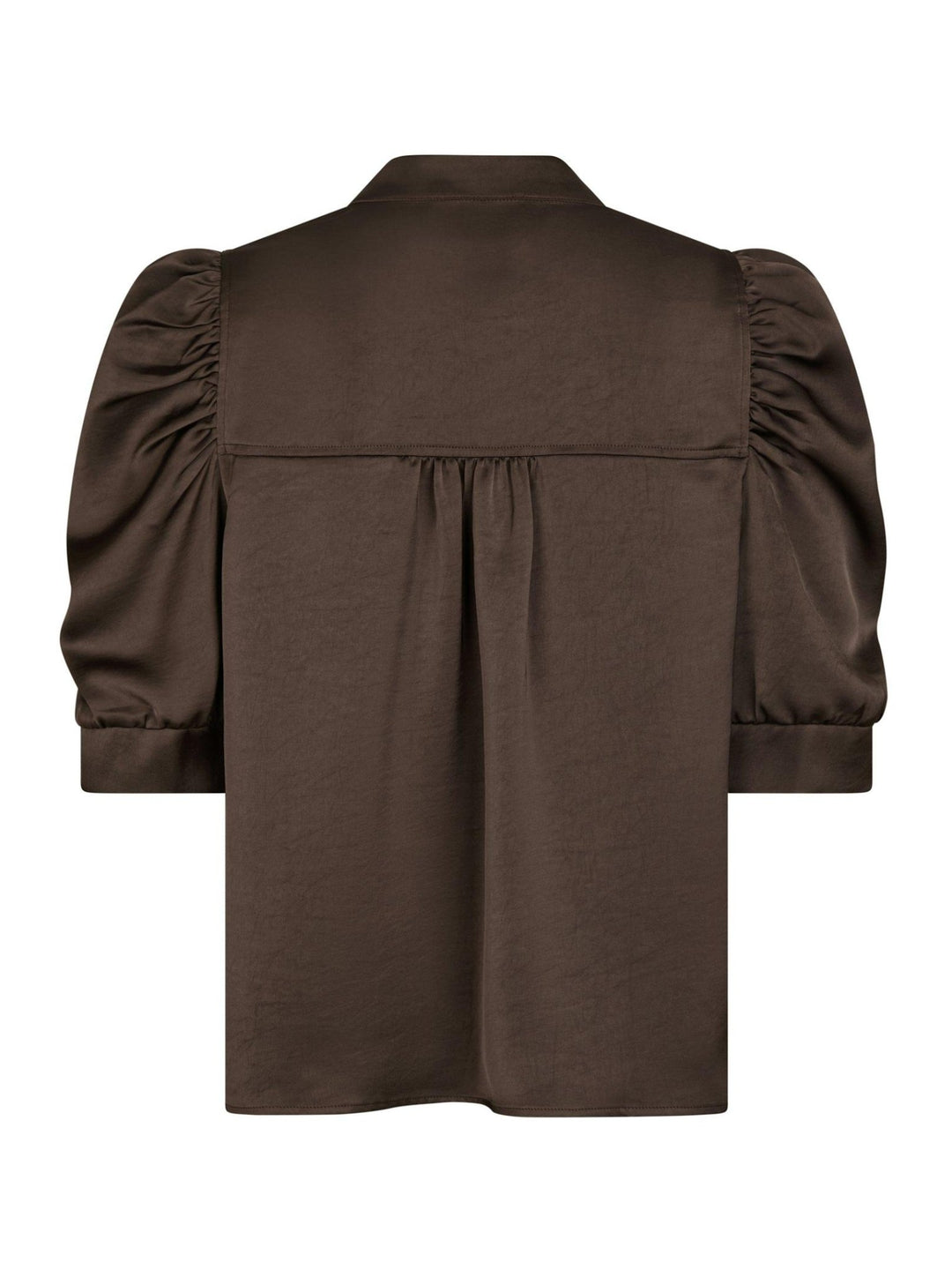 Roella Heavy Sateen Blouse Dark Brown | Skjorter og bluser | Smuk - Dameklær på nett