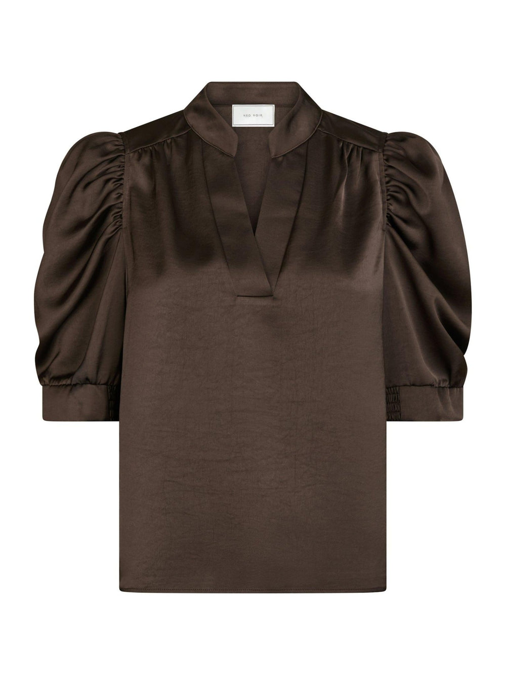 Roella Heavy Sateen Blouse Dark Brown | Skjorter og bluser | Smuk - Dameklær på nett