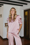 Roella Heavy Sateen Blouse Evening Rose
