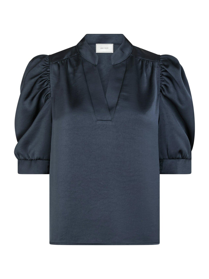 Roella Heavy Sateen Blouse Midnight Blue | Skjorter og bluser | Smuk - Dameklær på nett