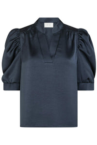 Roella Heavy Sateen Blouse Midnight Blue