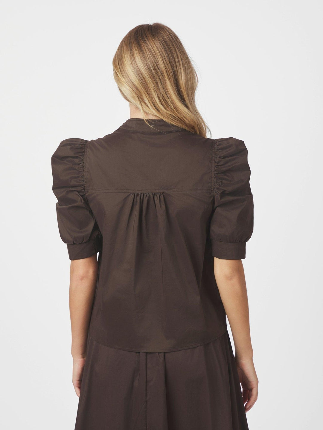 Roella Poplin Blouse Chocolate Brown | Skjorter og bluser | Smuk