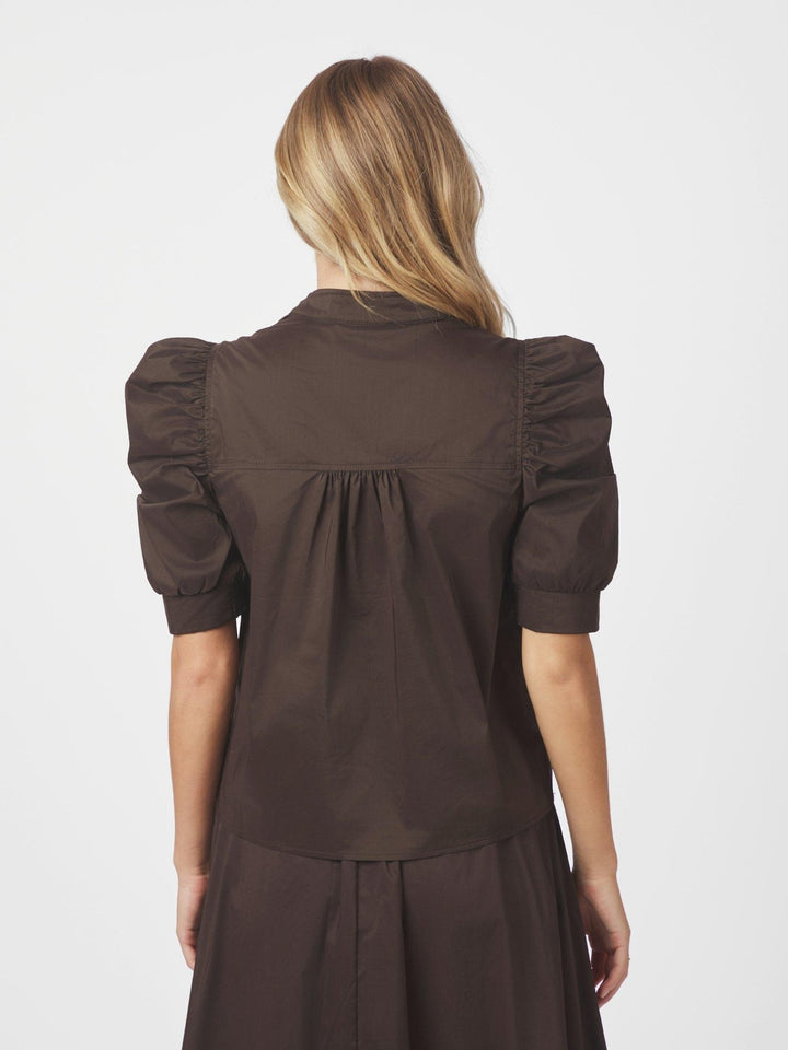 Roella Poplin Blouse Chocolate Brown | Skjorter og bluser | Smuk