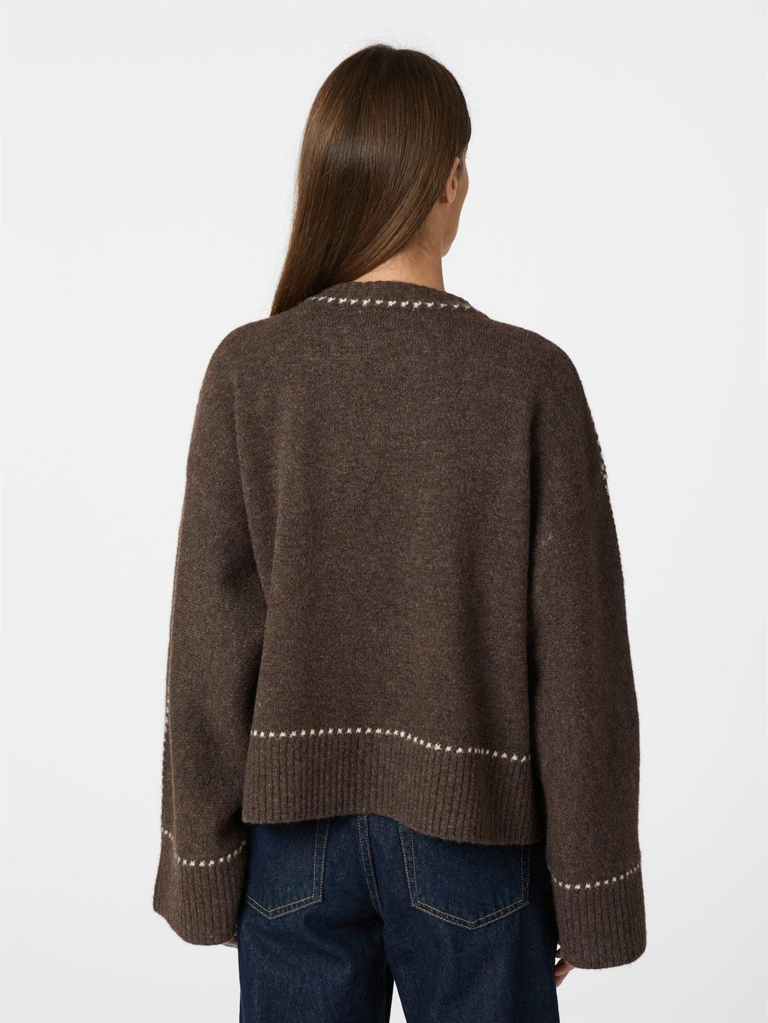 Roeme Knit Stitch Blouse Brown Melange | Genser | Smuk - Dameklær på nett