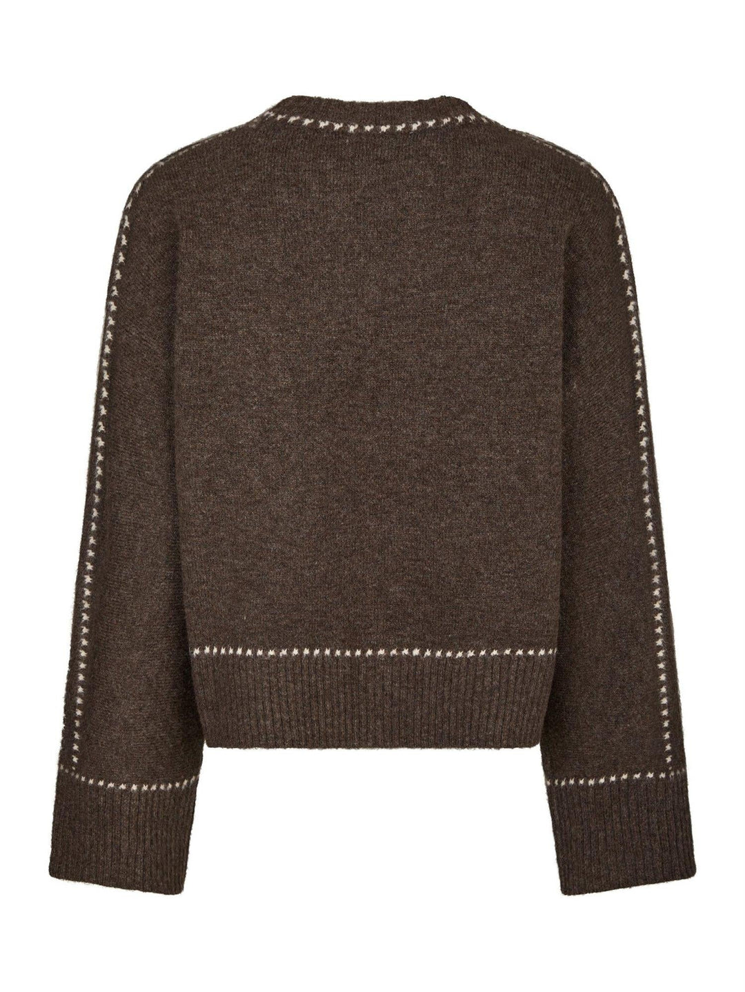 Roeme Knit Stitch Blouse Brown Melange | Genser | Smuk - Dameklær på nett