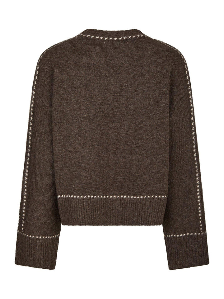 Roeme Knit Stitch Blouse Brown Melange | Genser | Smuk - Dameklær på nett