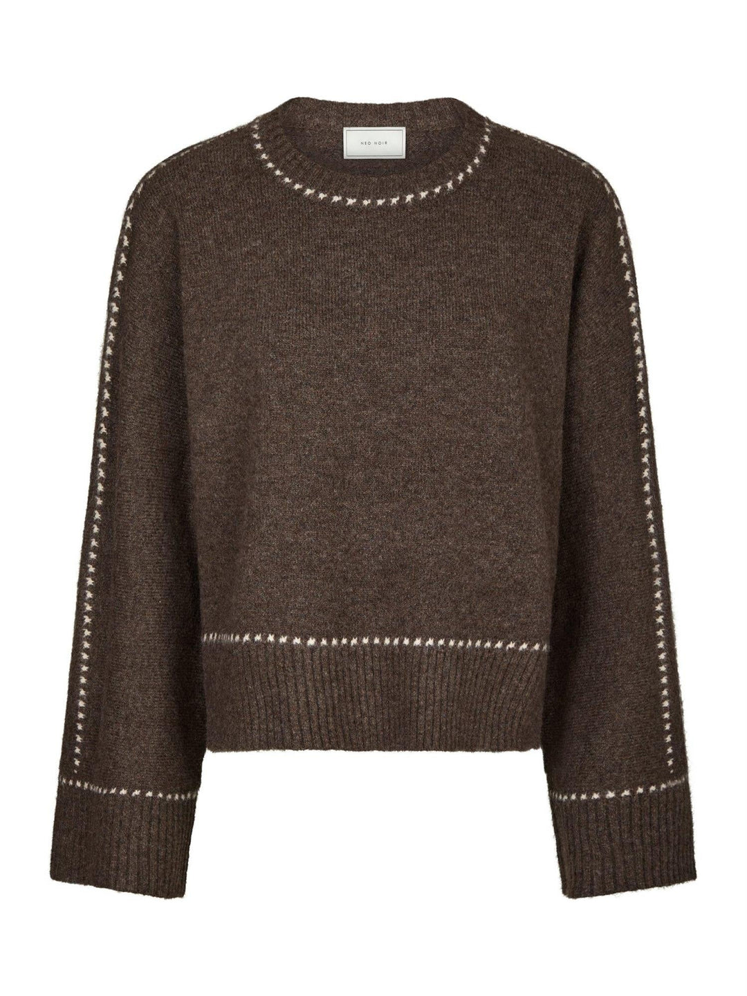Roeme Knit Stitch Blouse Brown Melange | Genser | Smuk - Dameklær på nett