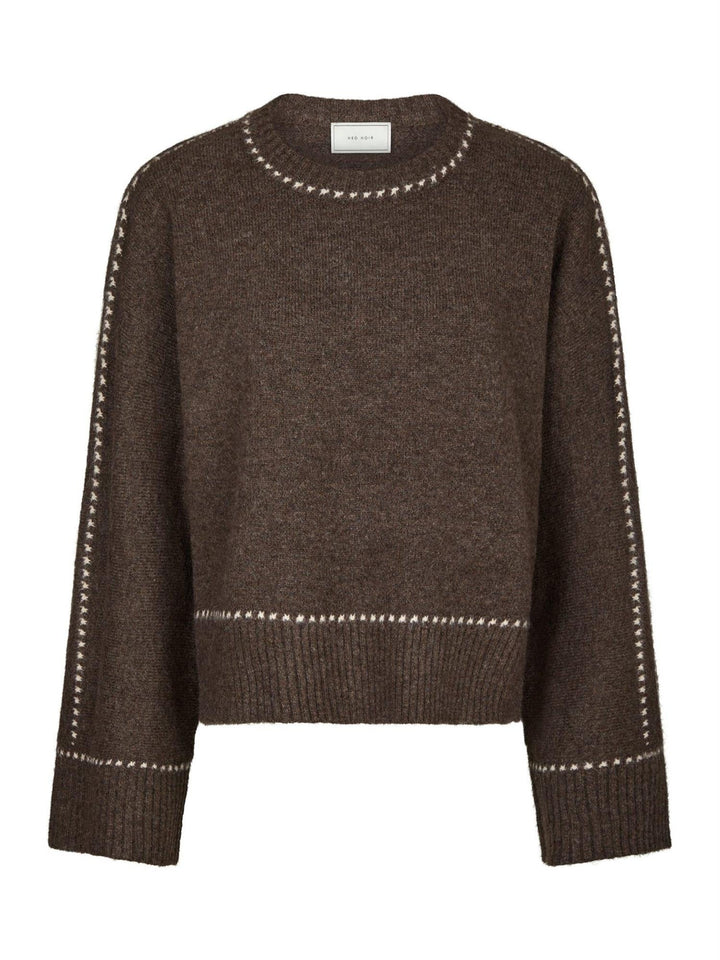 Roeme Knit Stitch Blouse Brown Melange | Genser | Smuk - Dameklær på nett