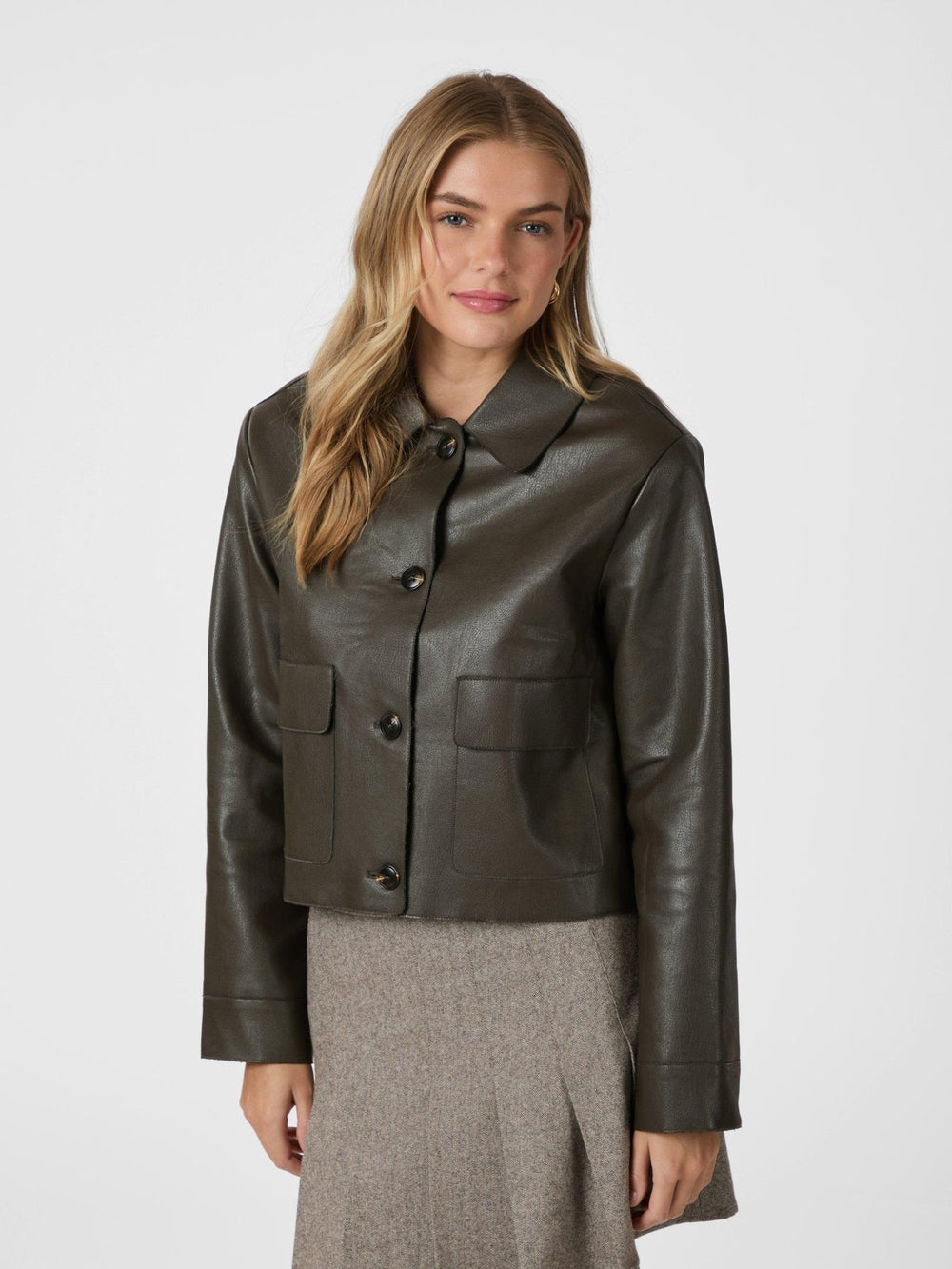 Romana Faux Pu Jacket Brown | Yttertøy | Smuk - Dameklær på nett