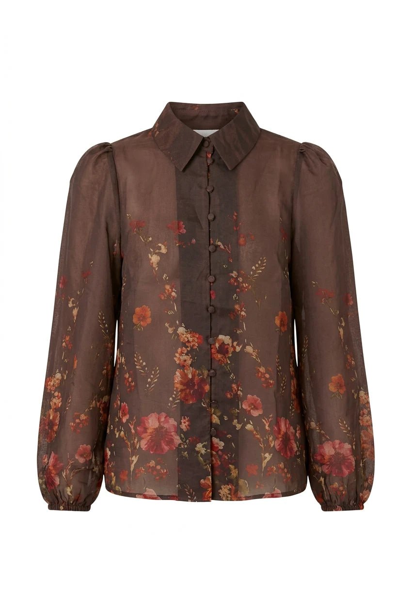 Romantica Ls Shirt Chicory Coffee Romantica Print | Skjorter og bluser | Smuk