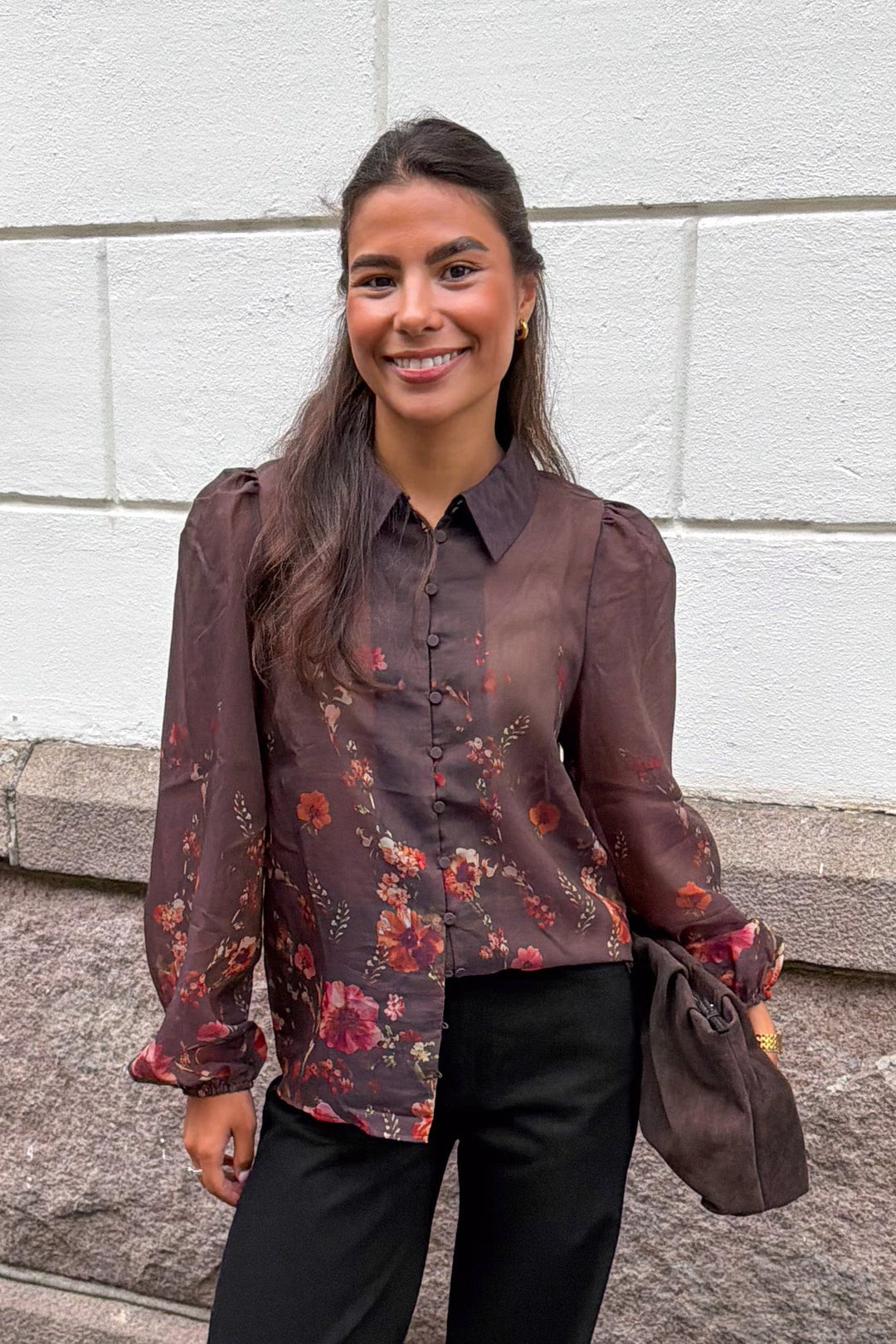 Romantica Ls Shirt Chicory Coffee Romantica Print | Skjorter og bluser | Smuk