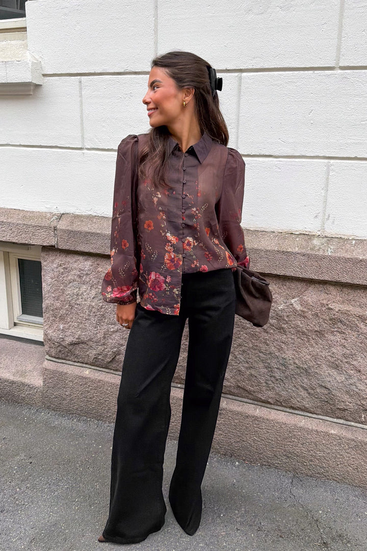 Romantica Ls Shirt Chicory Coffee Romantica Print | Skjorter og bluser | Smuk
