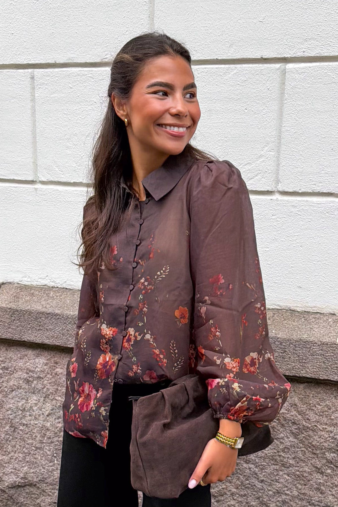 Romantica Ls Shirt Chicory Coffee Romantica Print | Skjorter og bluser | Smuk
