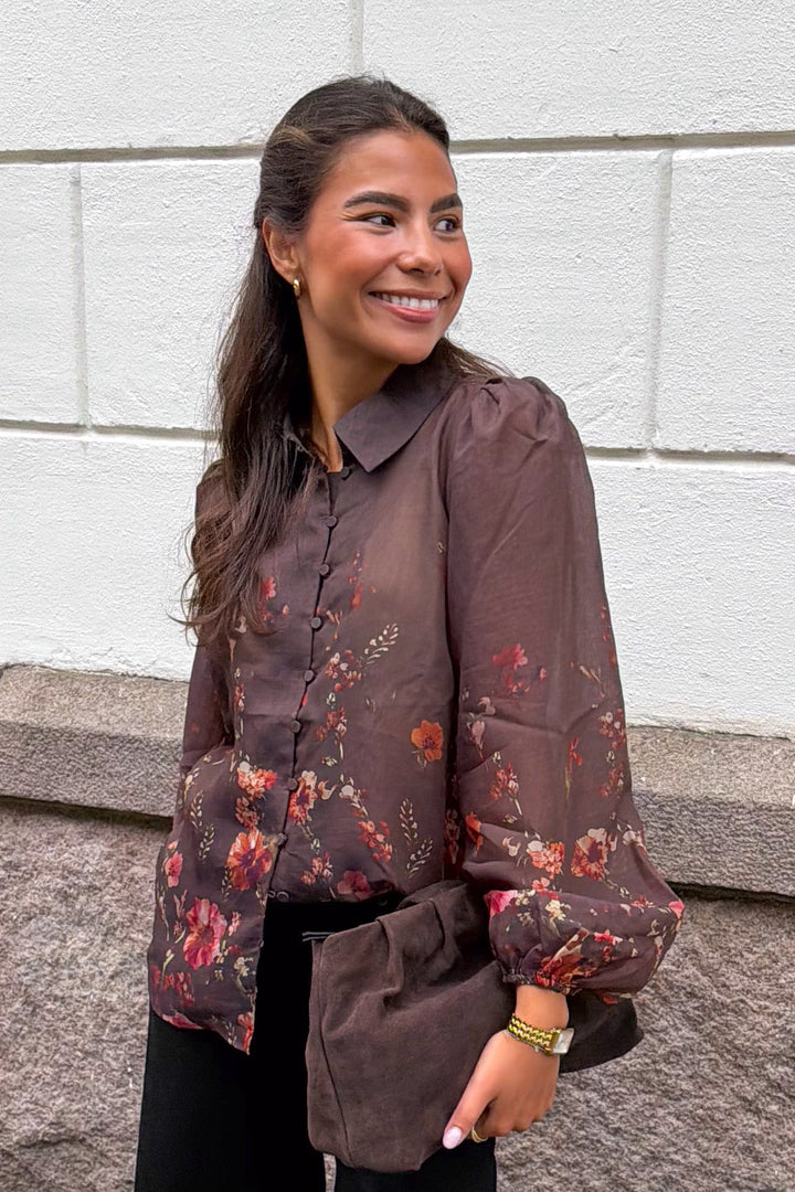 Romantica Ls Shirt Chicory Coffee Romantica Print | Skjorter og bluser | Smuk