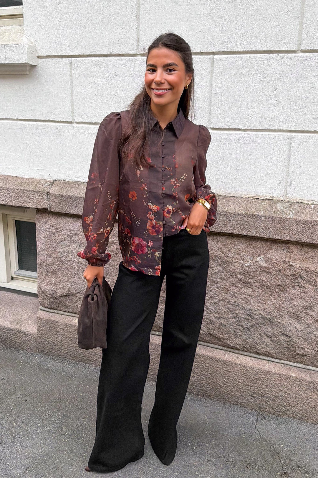 Romantica Ls Shirt Chicory Coffee Romantica Print | Skjorter og bluser | Smuk