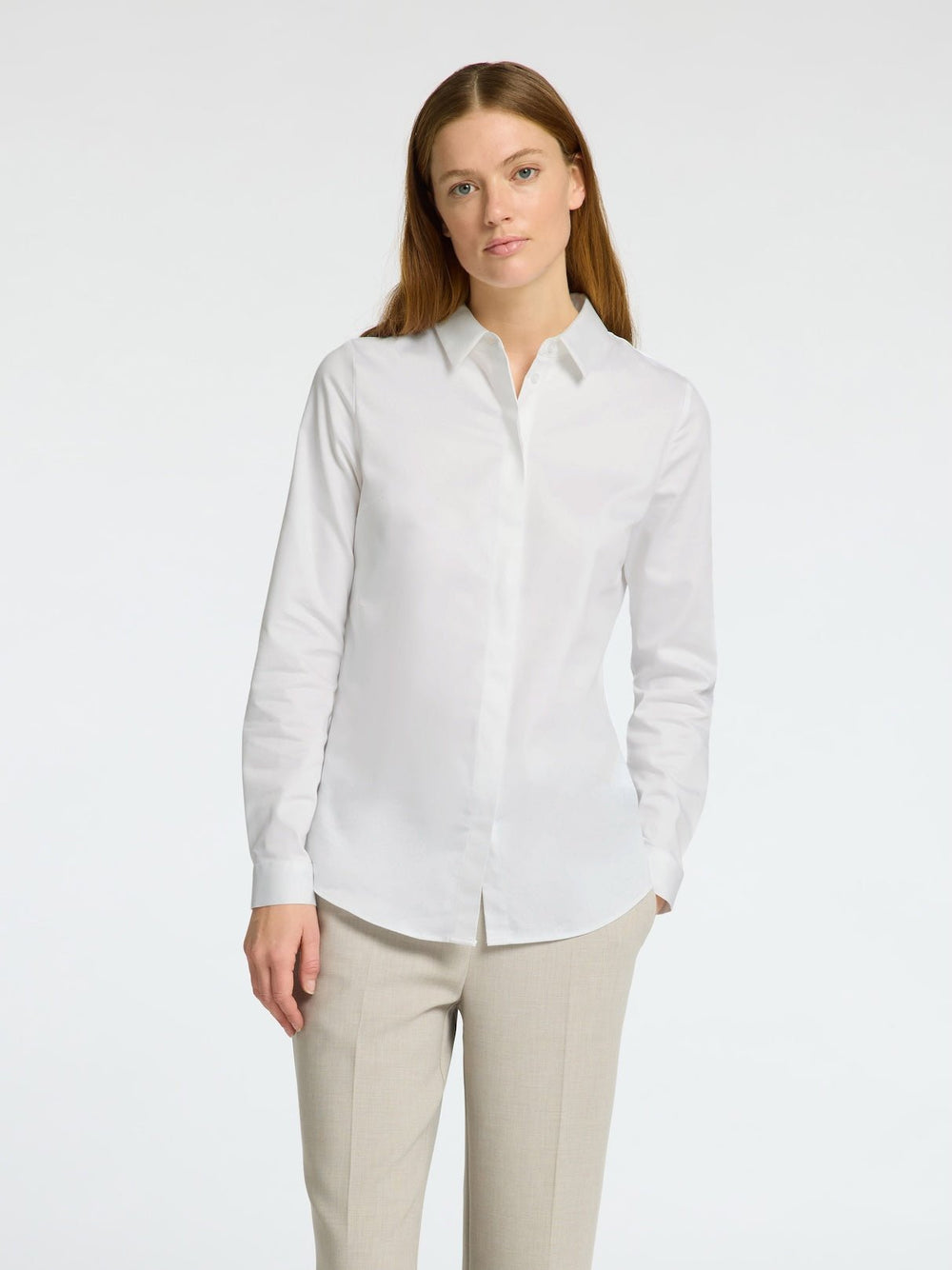 Romie Ls Fitted Shirt Bright White | Skjorter og bluser | Smuk - Dameklær på nett