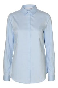 Romie Ls Fitted Shirt Light Blue