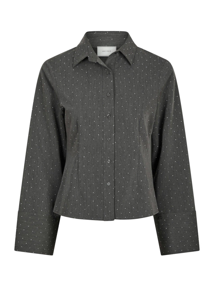 Rosa Bedazzled Shirt Grey | Skjorter og bluser | Smuk - Dameklær på nett
