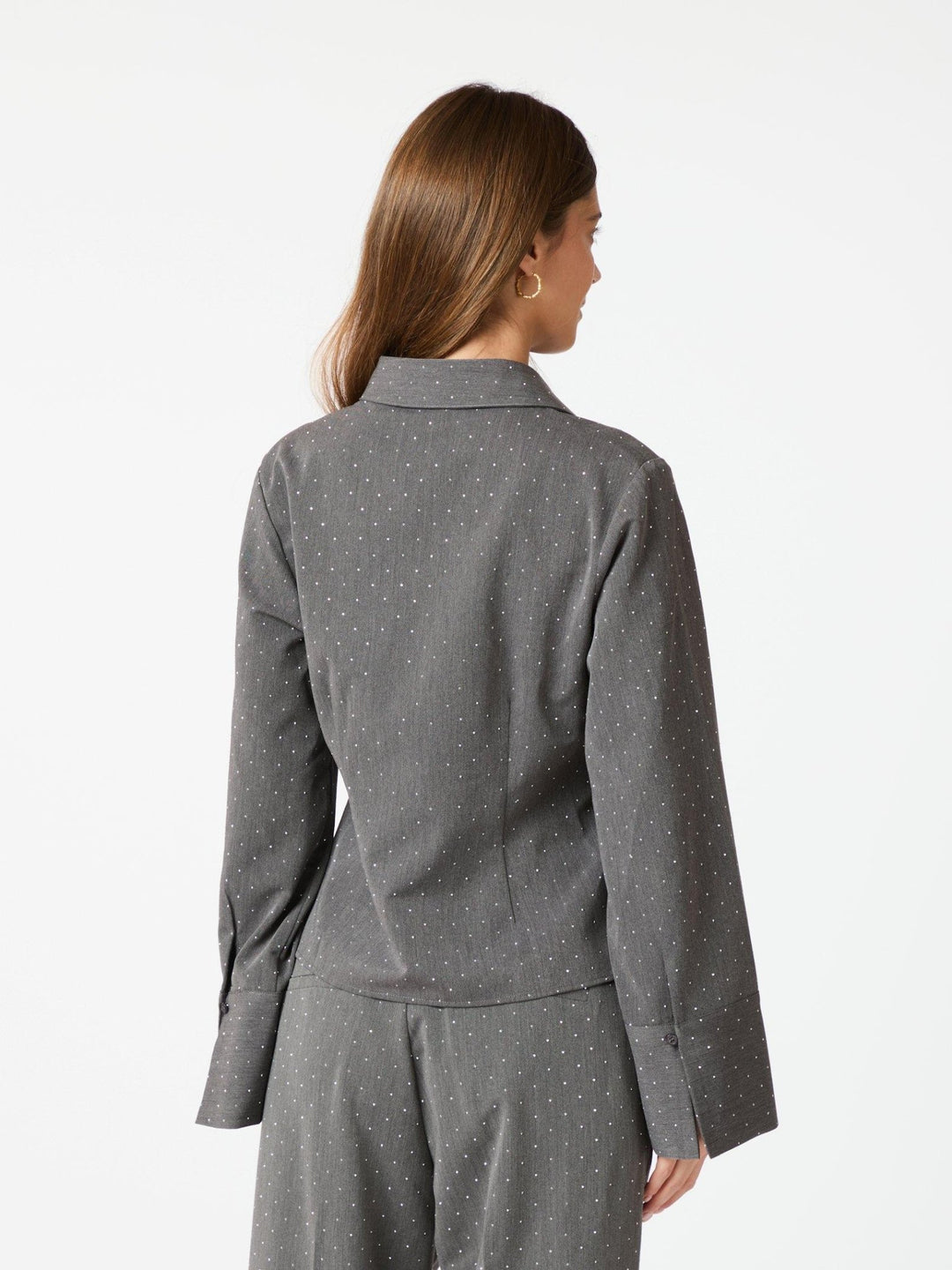 Rosa Bedazzled Shirt Grey | Skjorter og bluser | Smuk - Dameklær på nett