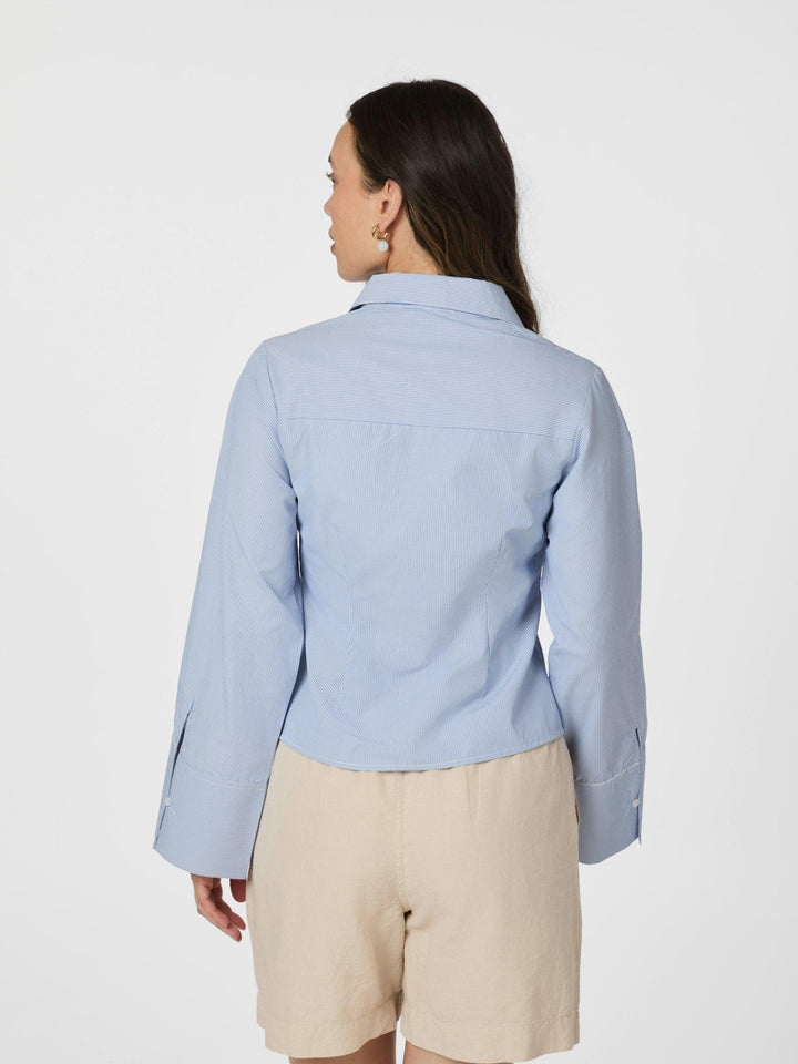 Rosa Mini Stripe Shirt Blue | Skjorter og bluser | Smuk - Dameklær på nett