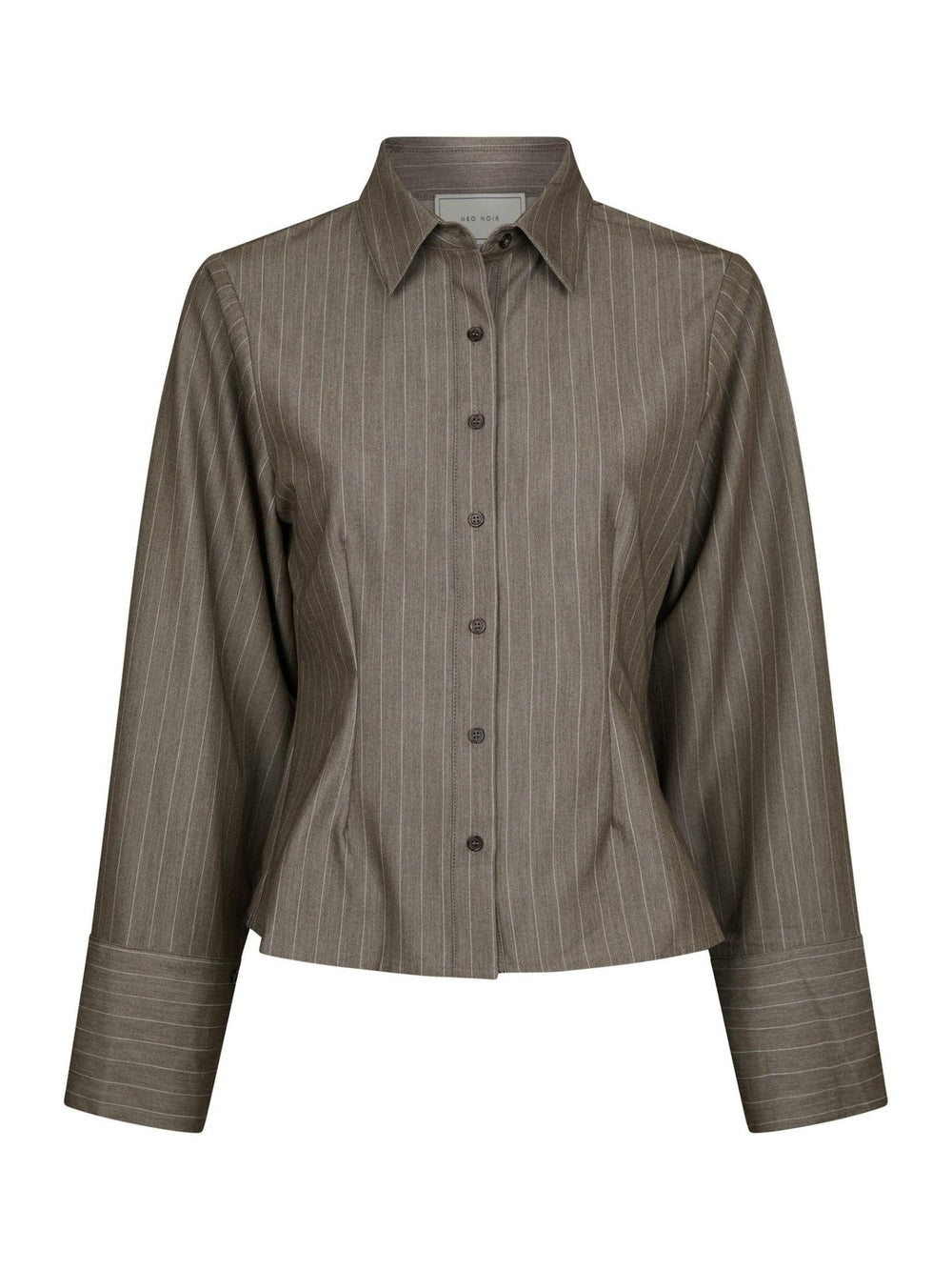 Rosa Pinstripe Melange Shirt Dusty Brown | Skjorter og bluser | Smuk