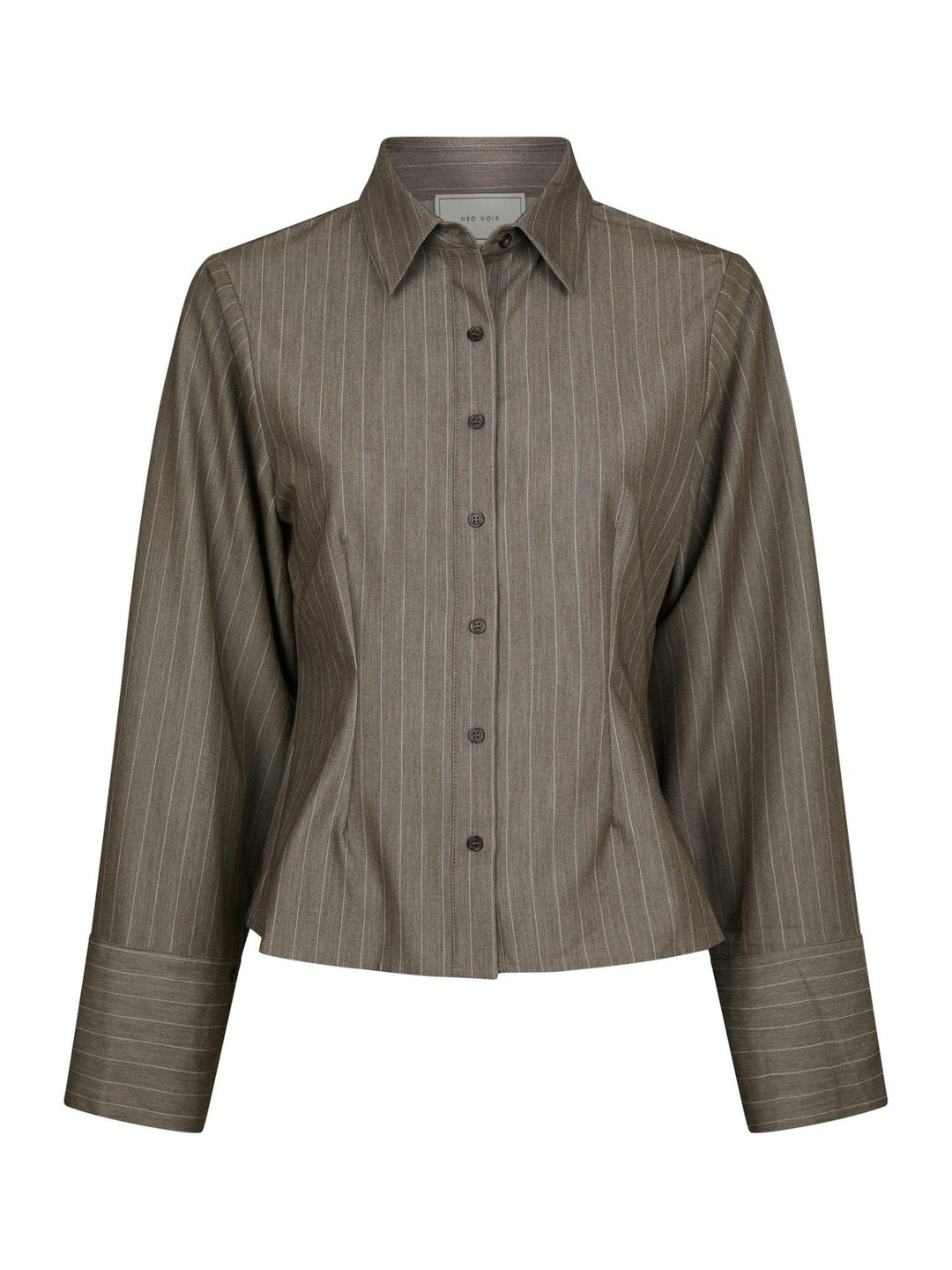 Rosa Pinstripe Melange Shirt Dusty Brown | Skjorter og bluser | Smuk