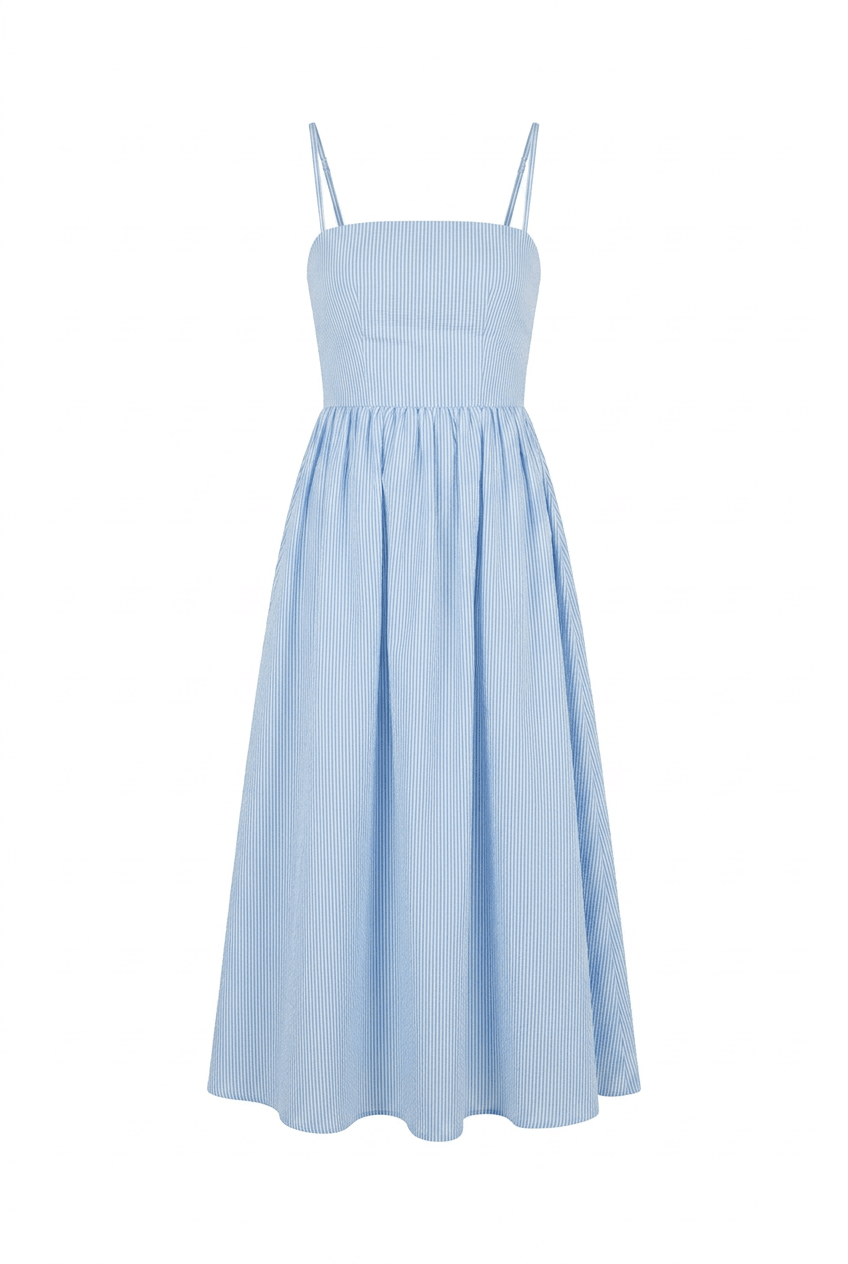 Rose Midi Dress Blue Stripe | Kjoler | Smuk