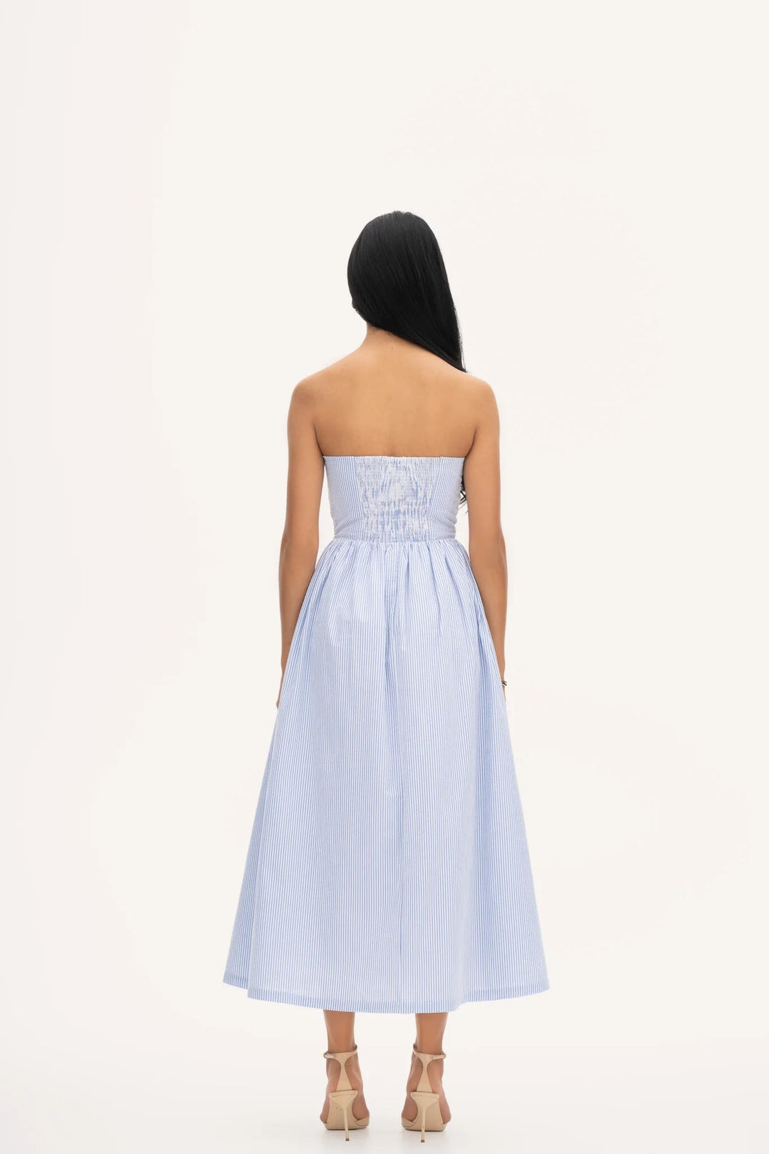 Rose Midi Dress Blue Stripe | Kjoler | Smuk
