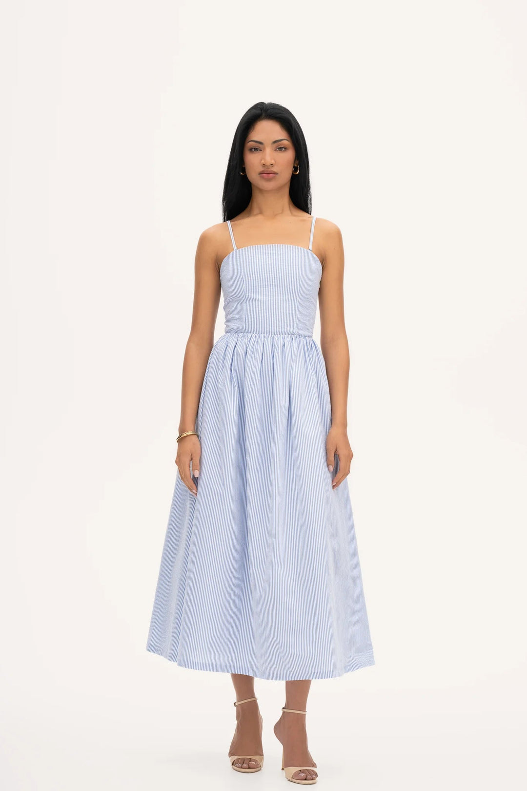 Rose Midi Dress Blue Stripe | Kjoler | Smuk