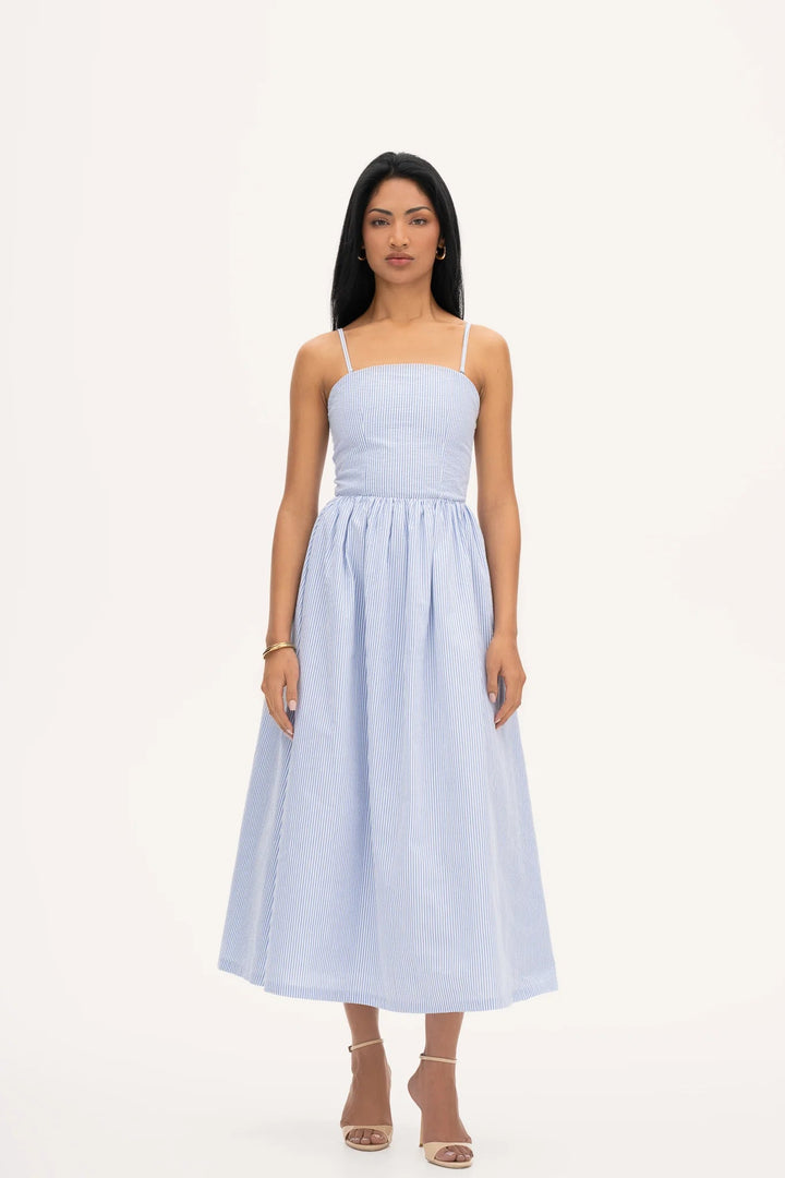 Rose Midi Dress Blue Stripe | Kjoler | Smuk