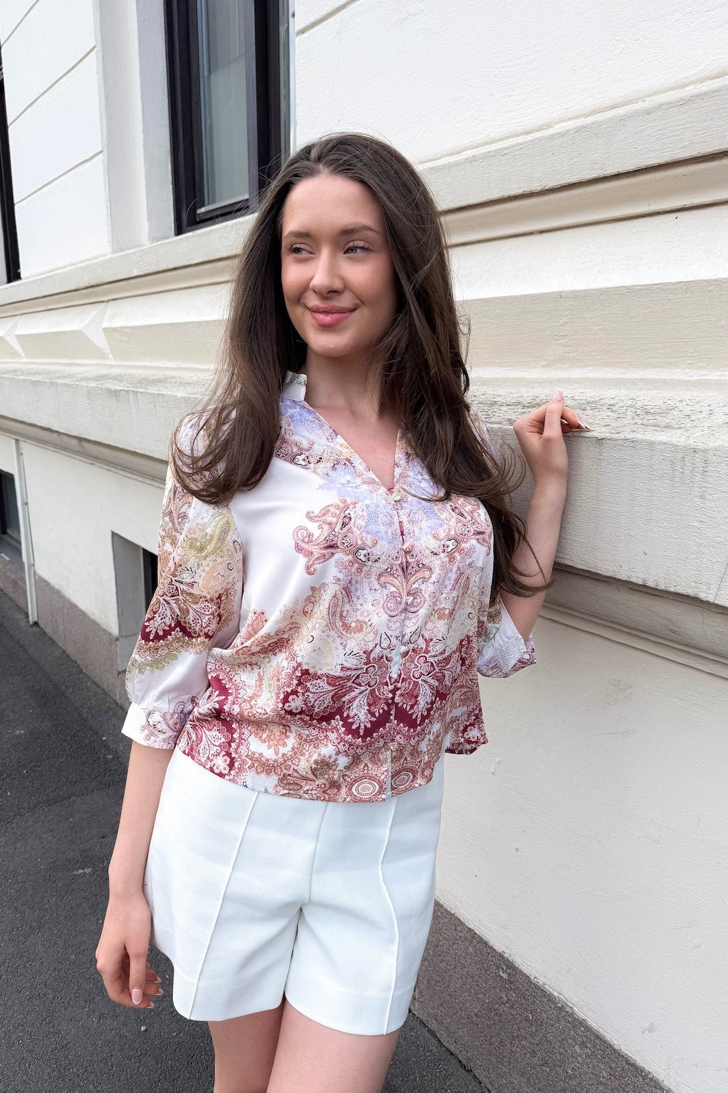 Roselle Artist Paisley Blouse Ivory | Skjorter og bluser | Smuk - Dameklær på nett