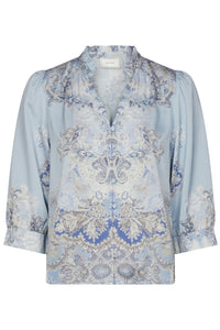 Roselle Artist Paisley Blouse Light Blue
