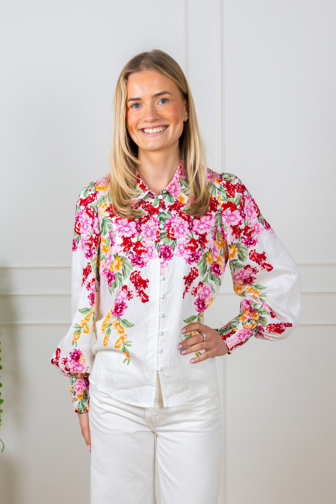 Rosie Ls Shirt Birch New Rosie Print | Skjorter og bluser | Smuk