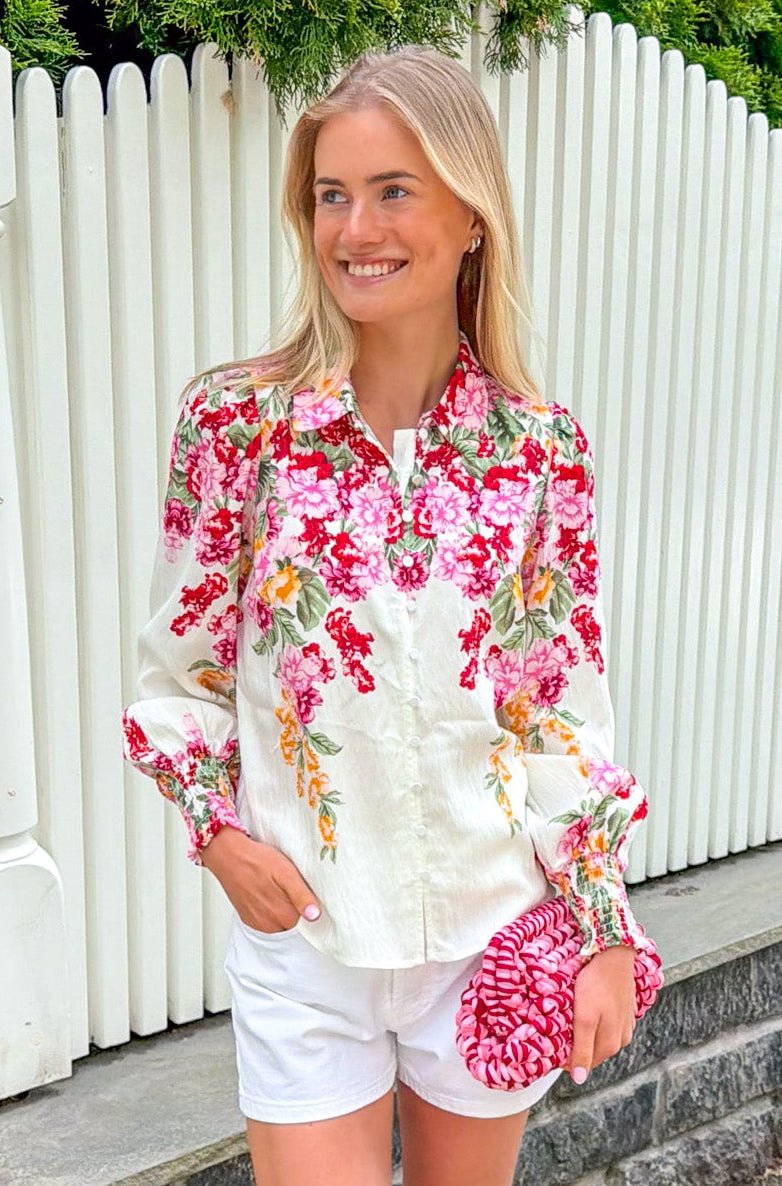 Rosie Ls Shirt Birch New Rosie Print | Skjorter og bluser | Smuk