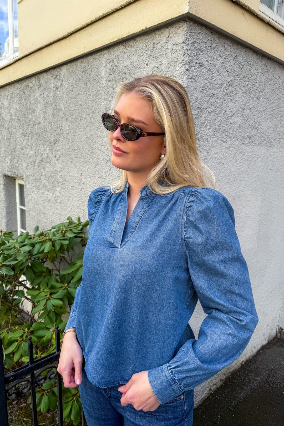Rosslyn Denim Blouse Blue | Skjorter og bluser | Smuk - Dameklær på nett