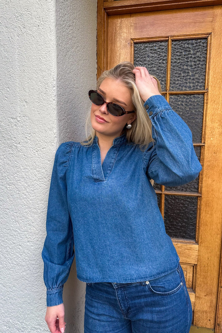 Rosslyn Denim Blouse Blue | Skjorter og bluser | Smuk - Dameklær på nett