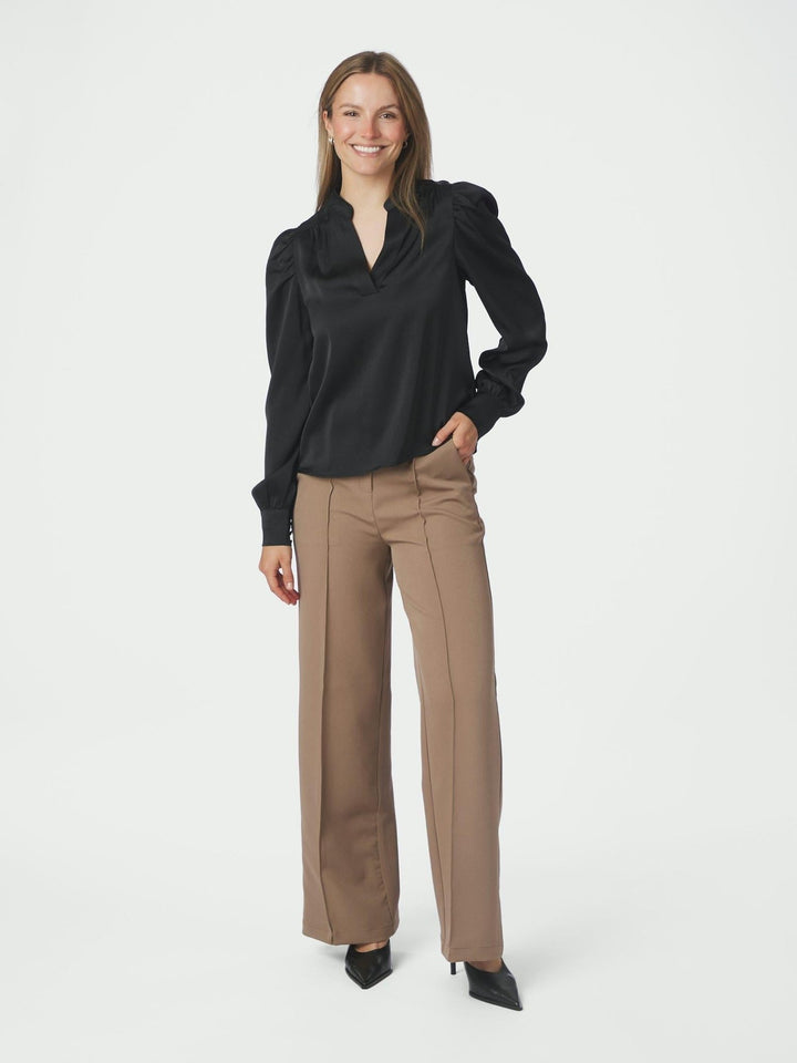 Rosslyn Heavy Sateen Blouse Black | Skjorter og bluser | Smuk