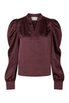 Rosslyn Heavy Sateen Blouse Burgundy