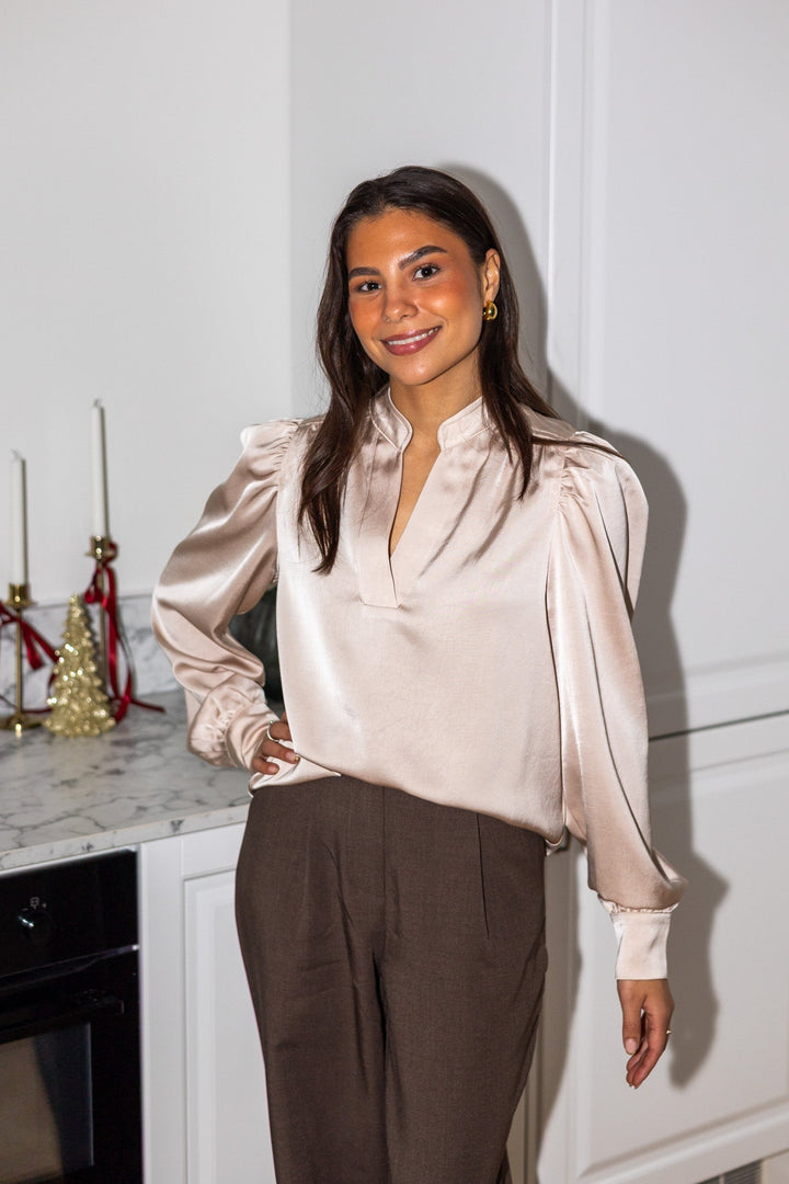Rosslyn Heavy Sateen Blouse Champagne | Skjorter og bluser | Smuk