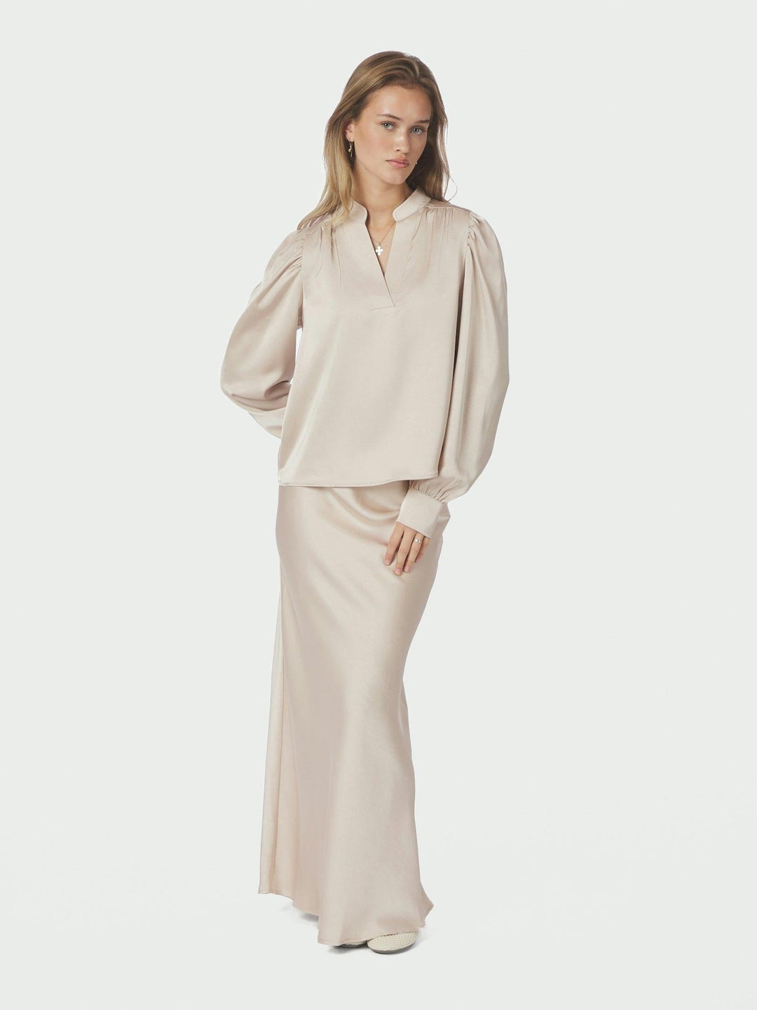 Rosslyn Heavy Sateen Blouse Champagne | Skjorter og bluser | Smuk