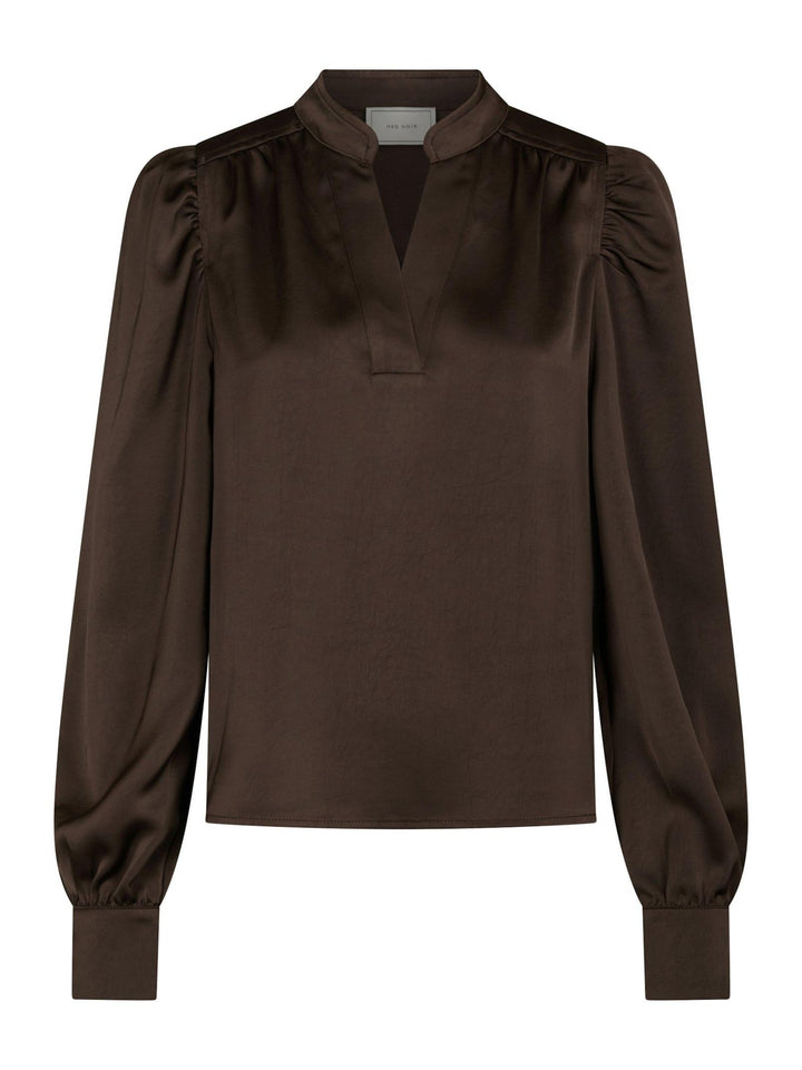 Rosslyn Heavy Sateen Blouse Dark Brown | Skjorter og bluser | Smuk
