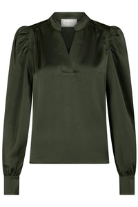 Rosslyn Heavy Sateen Blouse Deep Green