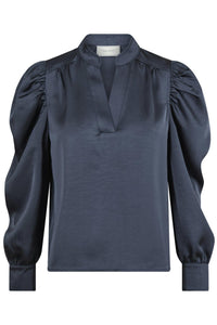 Rosslyn Heavy Sateen Blouse Midnight Blue