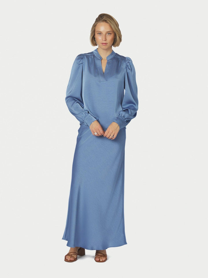 Rosslyn Heavy Sateen Blouse Smoke Blue | Skjorter og bluser | Smuk