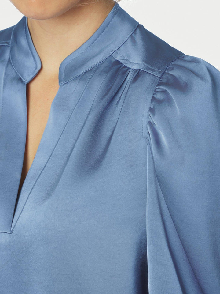Rosslyn Heavy Sateen Blouse Smoke Blue | Skjorter og bluser | Smuk