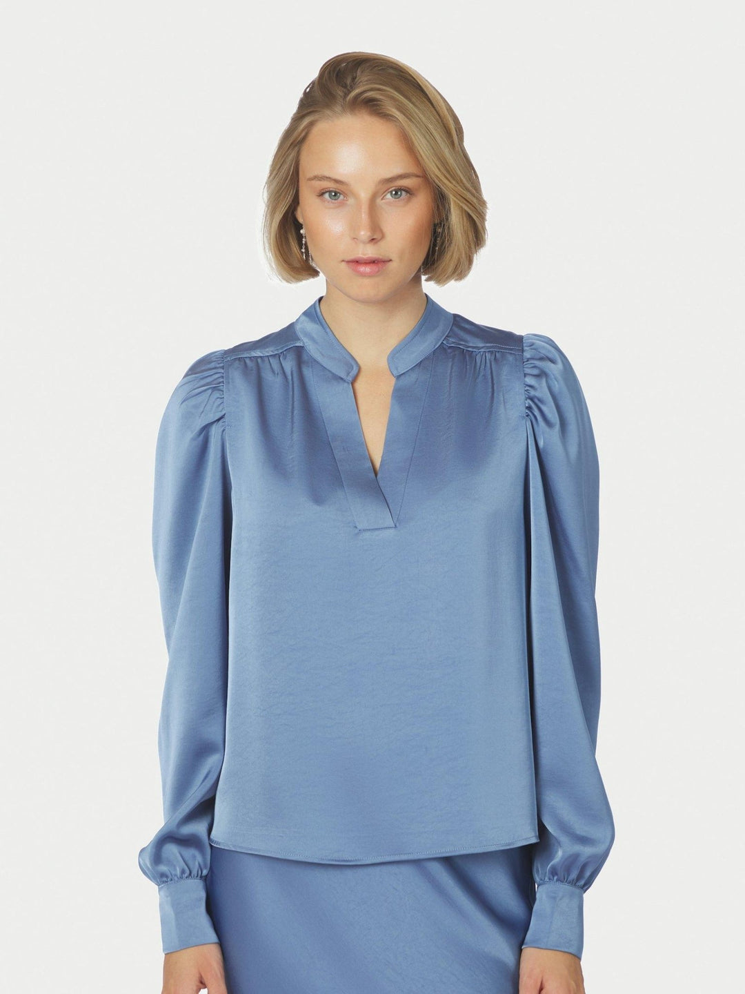 Rosslyn Heavy Sateen Blouse Smoke Blue | Skjorter og bluser | Smuk