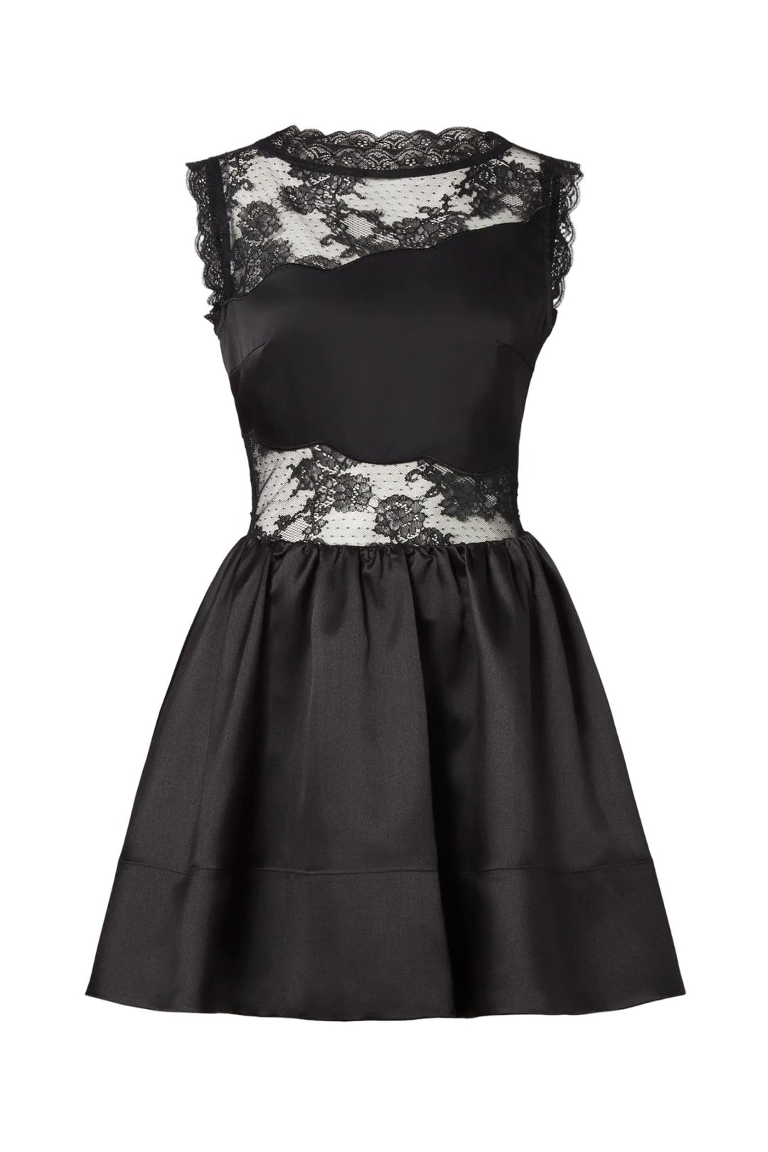Rosy Lace Trimmed Cut Out Mini Dress Black | Kjoler | Smuk